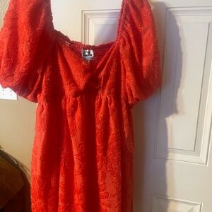 Charming orange spring summer dress